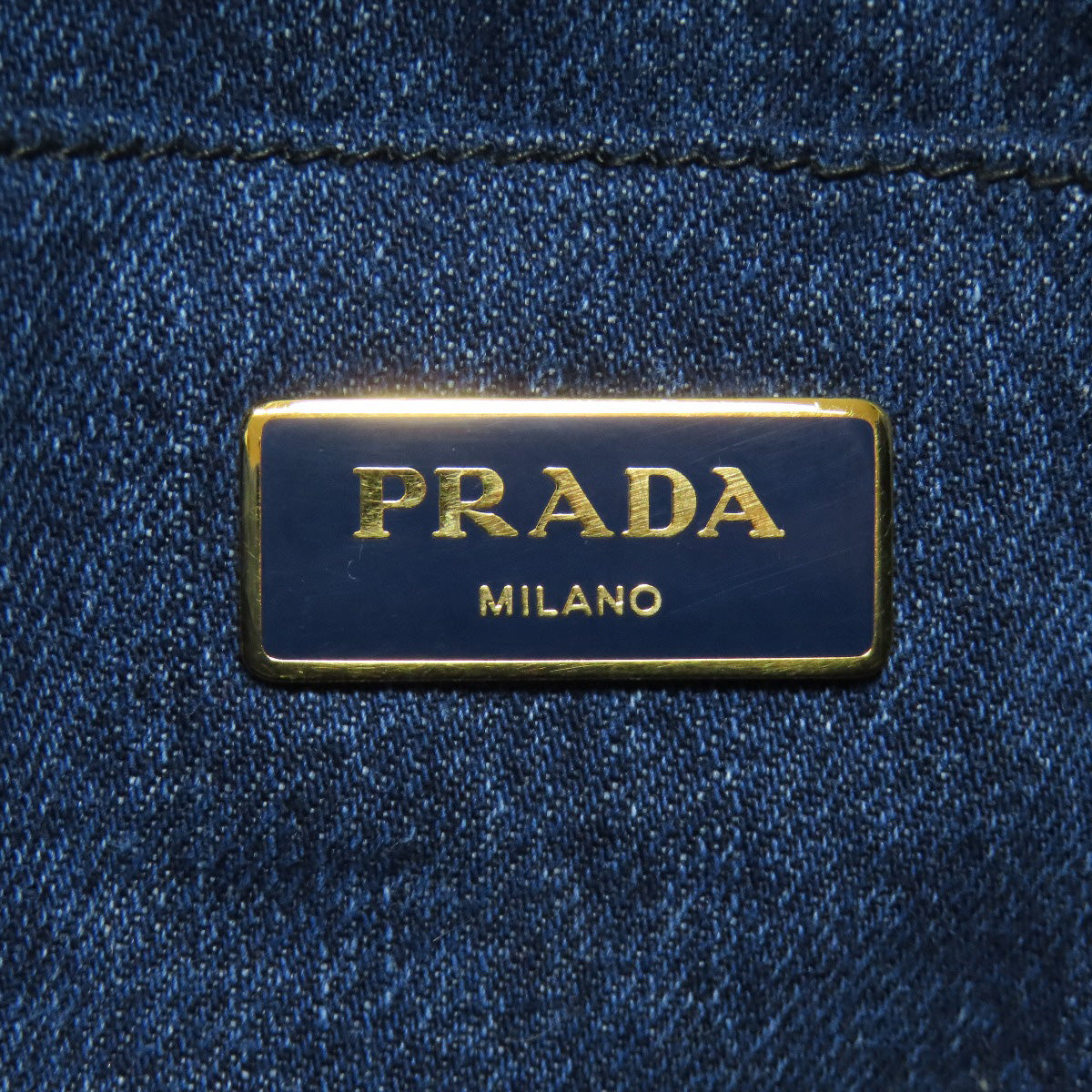 PRADA Handbag BN2439 denim blue Canapa mini Women Used Authentic