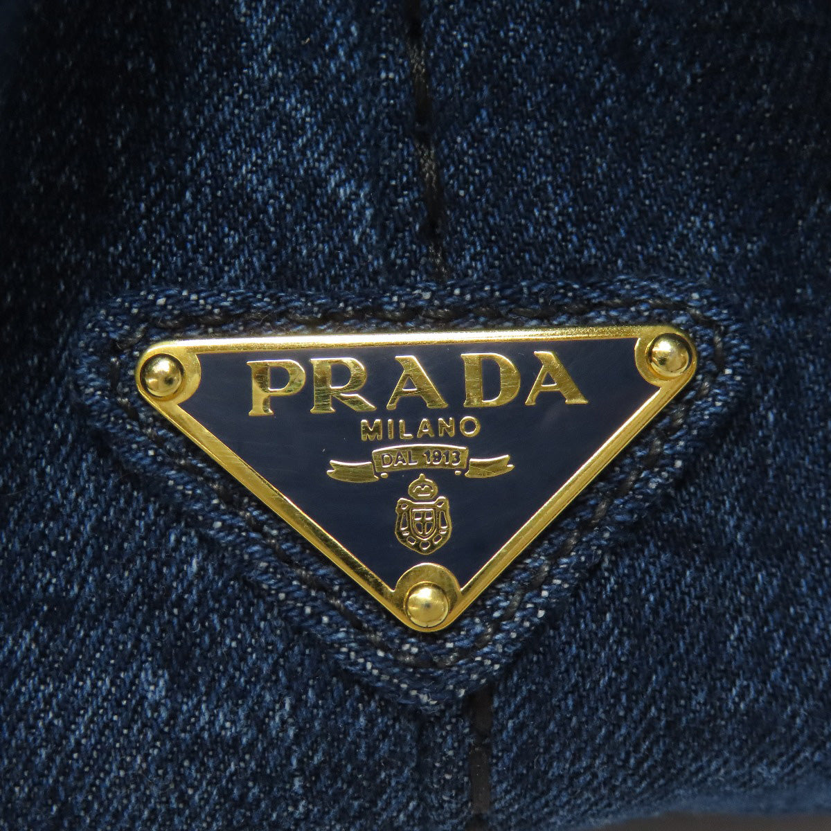 PRADA Handbag BN2439 denim blue Canapa mini Women Used Authentic