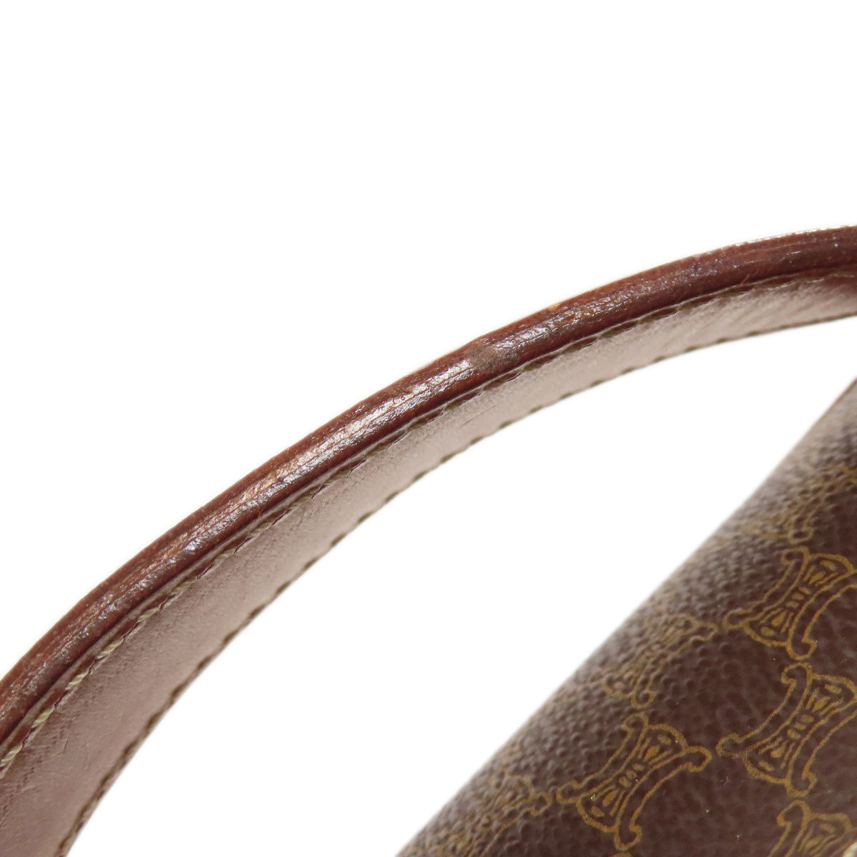 CELINE Shoulder Bag PVC Brown Macadam 2WAY Women Used Authentic