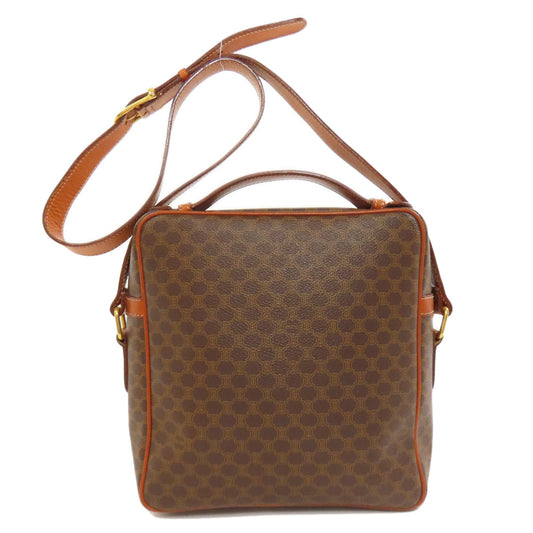 CELINE Shoulder Bag PVC Brown Macadam 2WAY Women Used Authentic