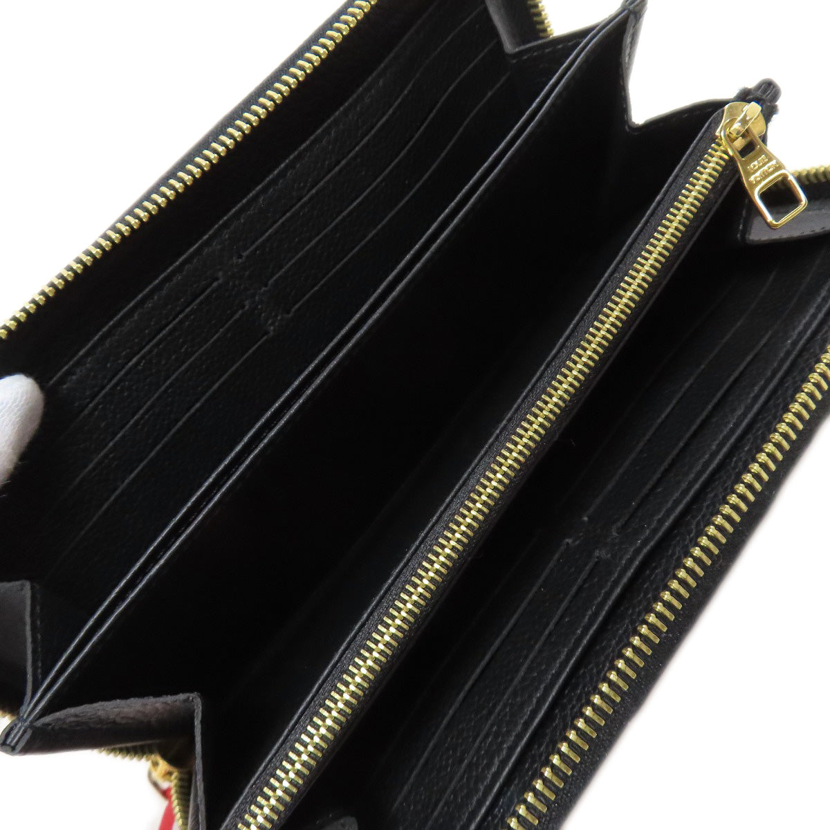 LOUIS VUITTON Long Wallet Purse M69698 Ann Platt black LV Crafty Zippy Wallet Women Used Authentic