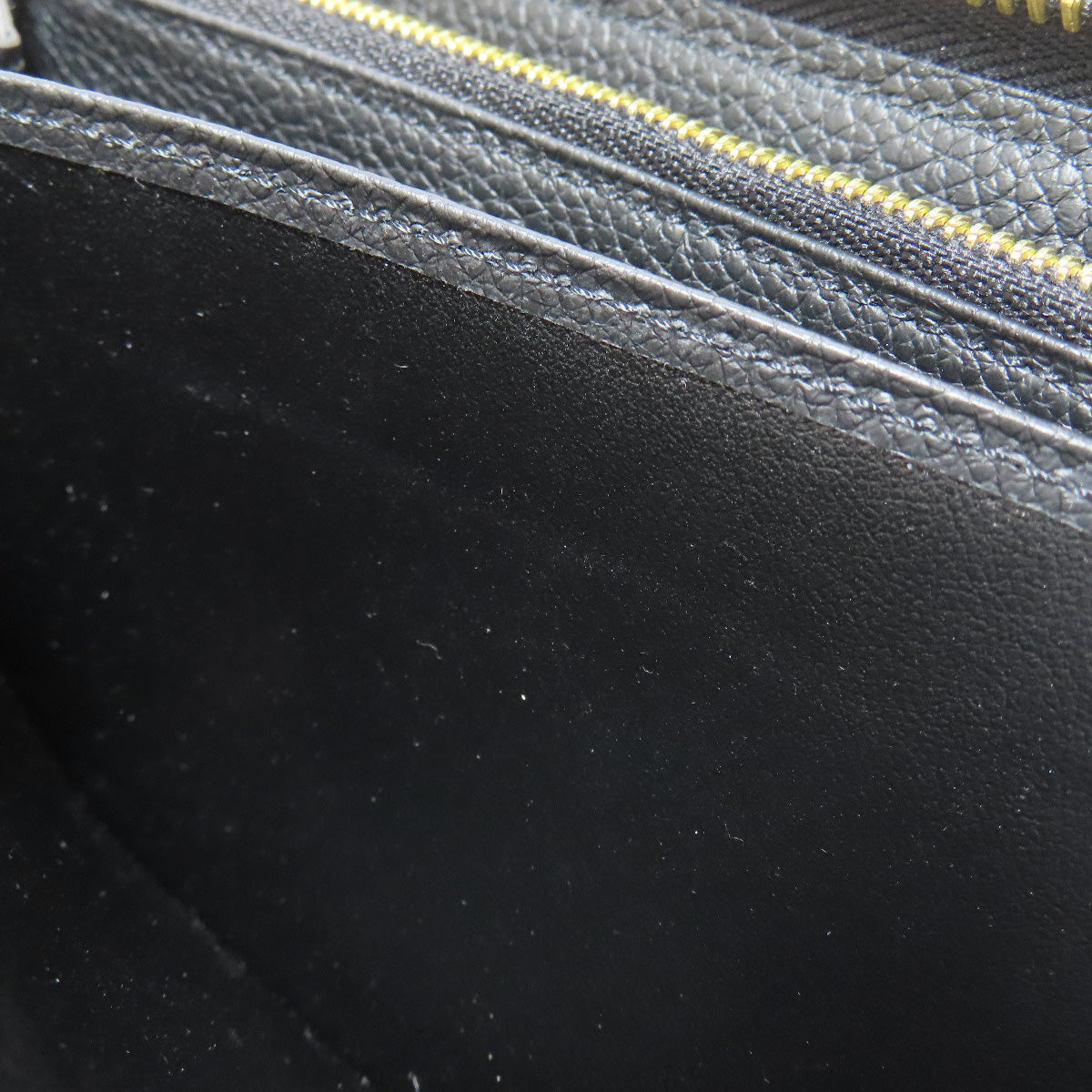 LOUIS VUITTON Long Wallet Purse M69698 Ann Platt black LV Crafty Zippy Wallet Women Used Authentic