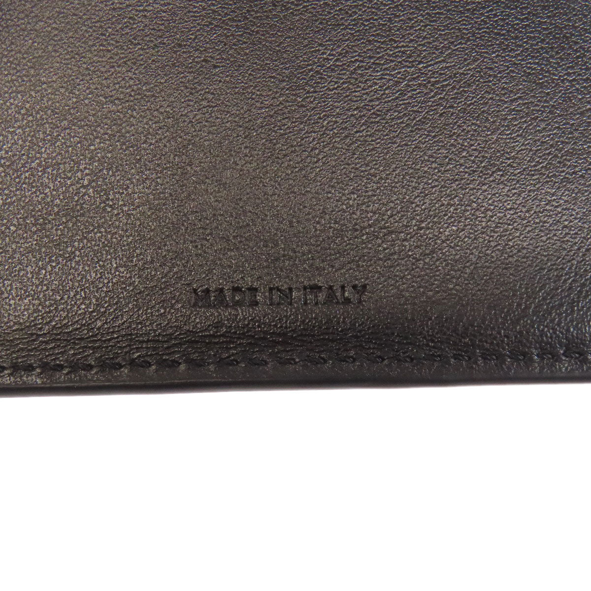 CELINE Bifold Wallet Calfskin black logo Women Used Authentic