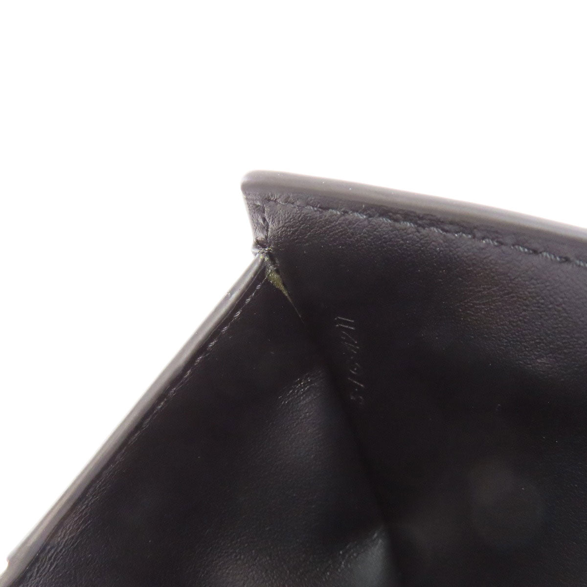CELINE Bifold Wallet Calfskin black logo Women Used Authentic