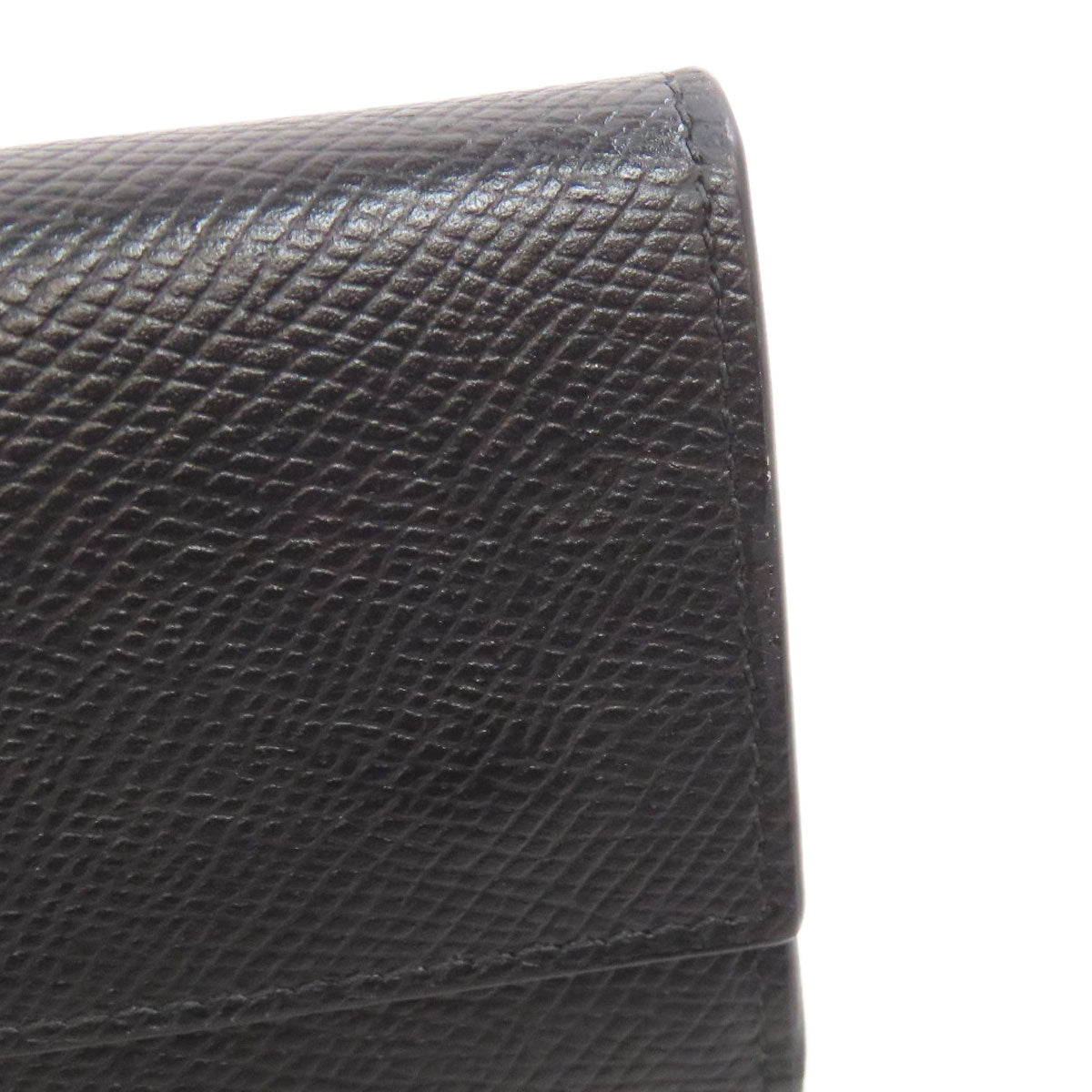 CELINE Bifold Wallet Calfskin black logo Women Used Authentic