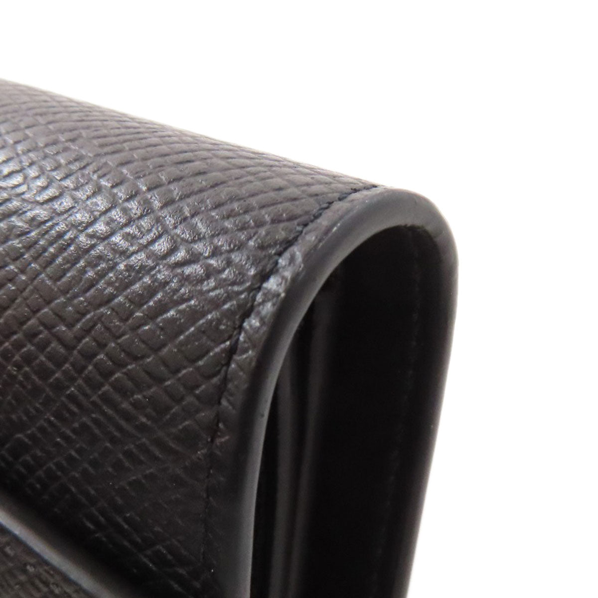 CELINE Bifold Wallet Calfskin black logo Women Used Authentic