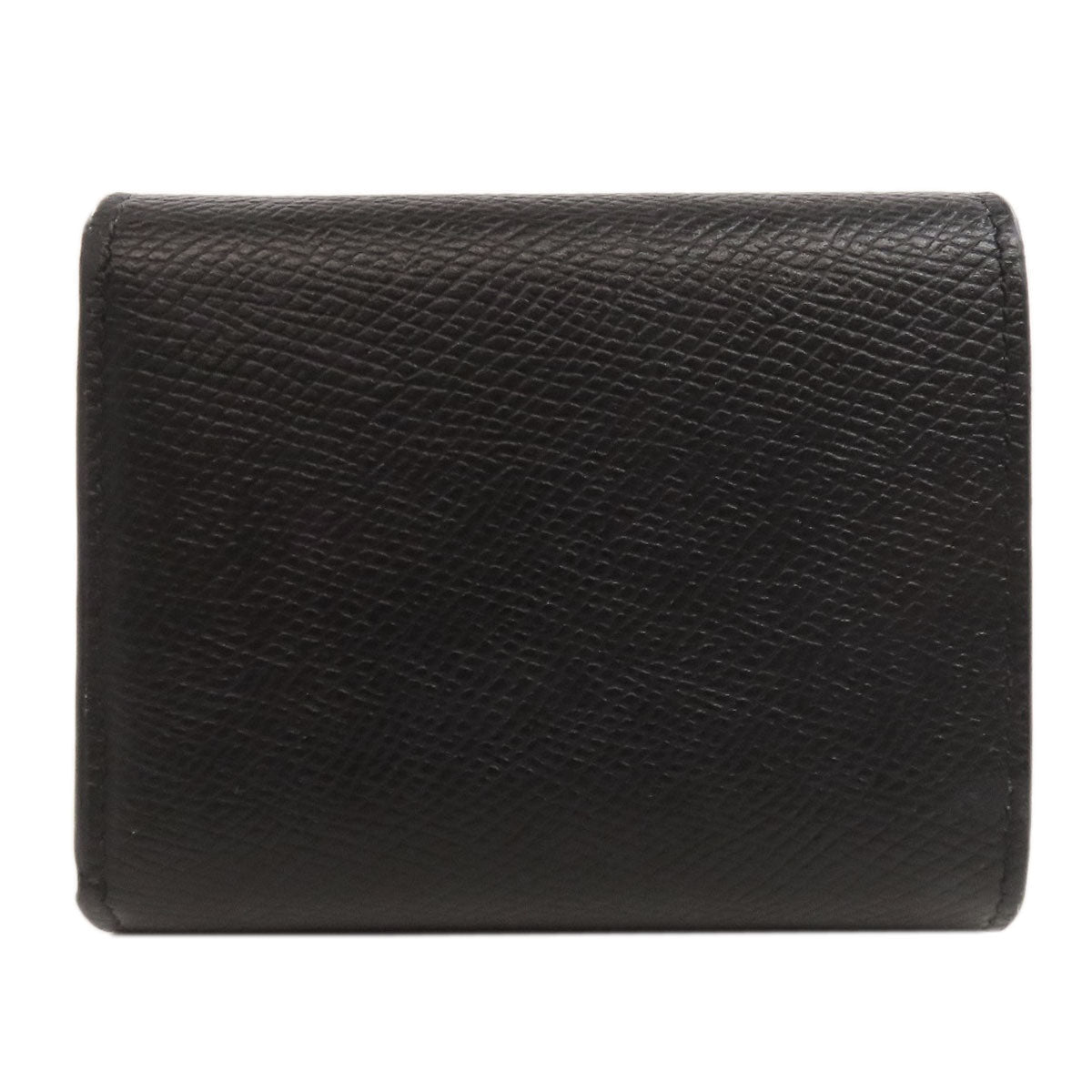 CELINE Bifold Wallet Calfskin black logo Women Used Authentic