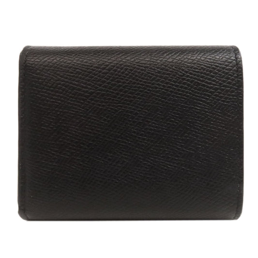 CELINE Bifold Wallet Calfskin black logo Women Used Authentic