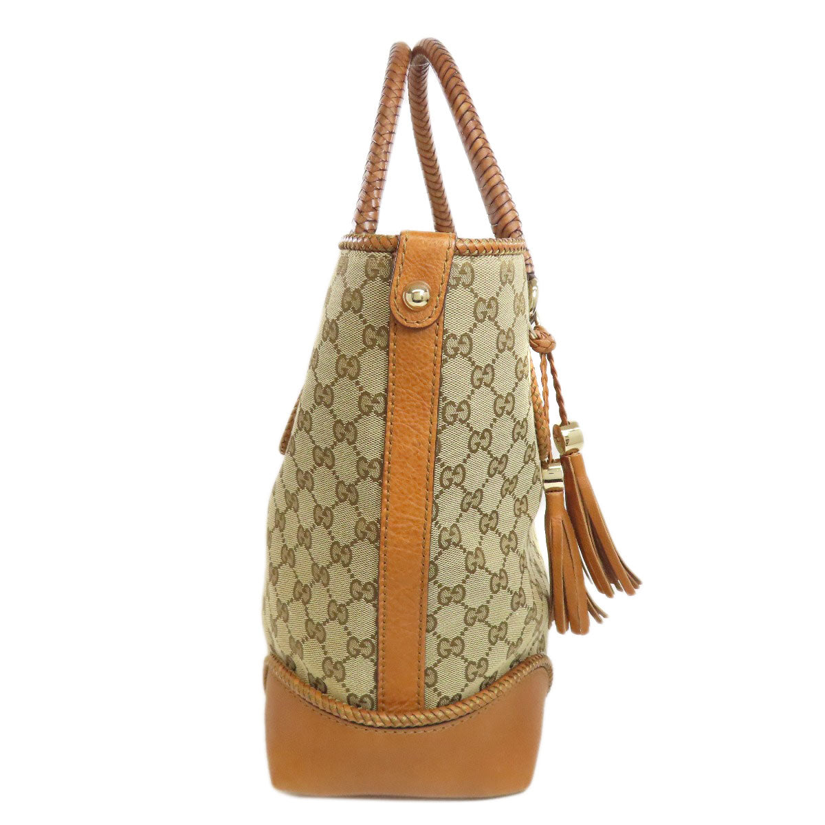 GUCCI Tote Bag 257023 canvas Brown GG Marrakech Women Used Authentic