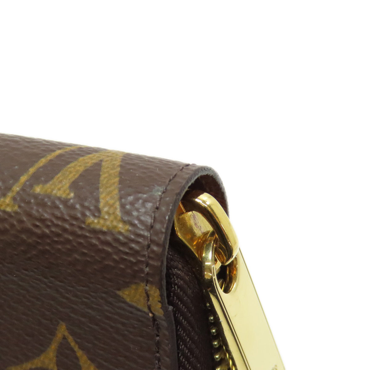 LOUIS VUITTON Long Wallet Purse M42616 Monogram canvas Brown Zippy wallet Women Used Authentic