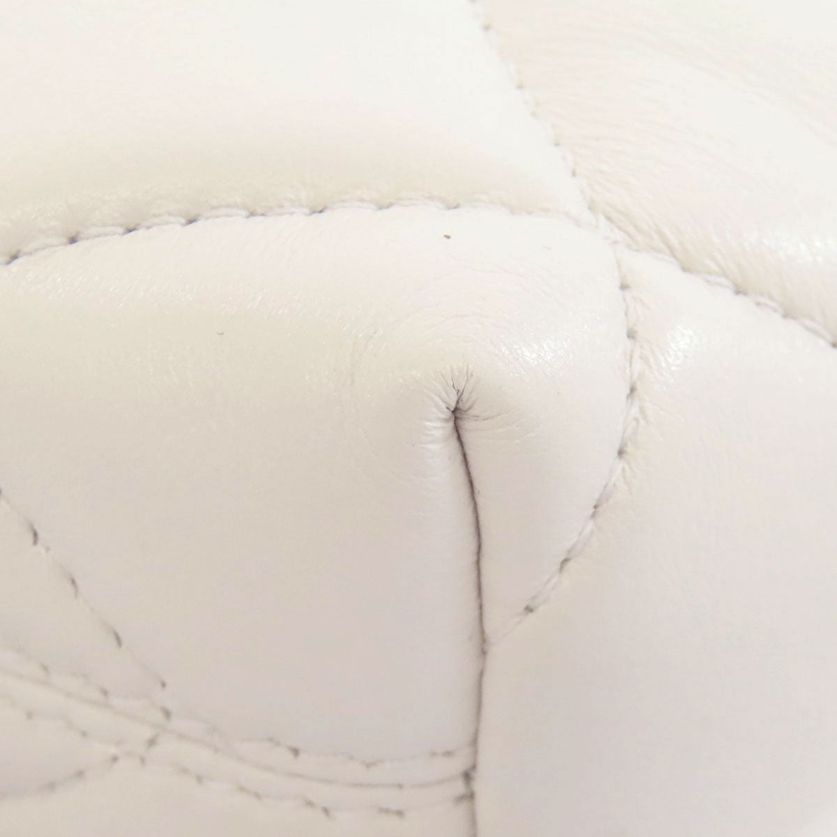 BALENCIAGA Shoulder Bag leather white quilting Women Used Authentic