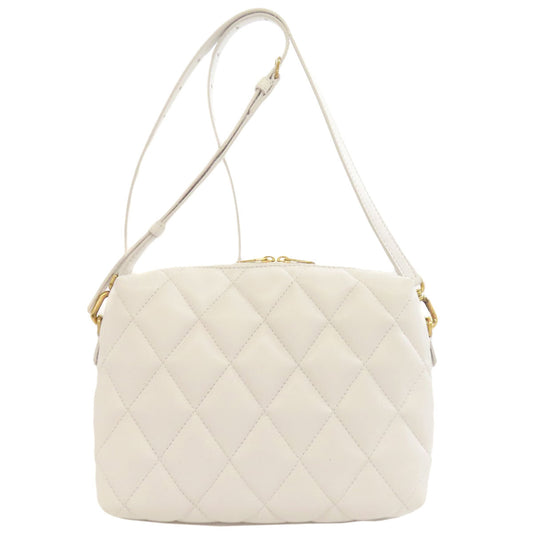 BALENCIAGA Shoulder Bag leather white quilting Women Used Authentic