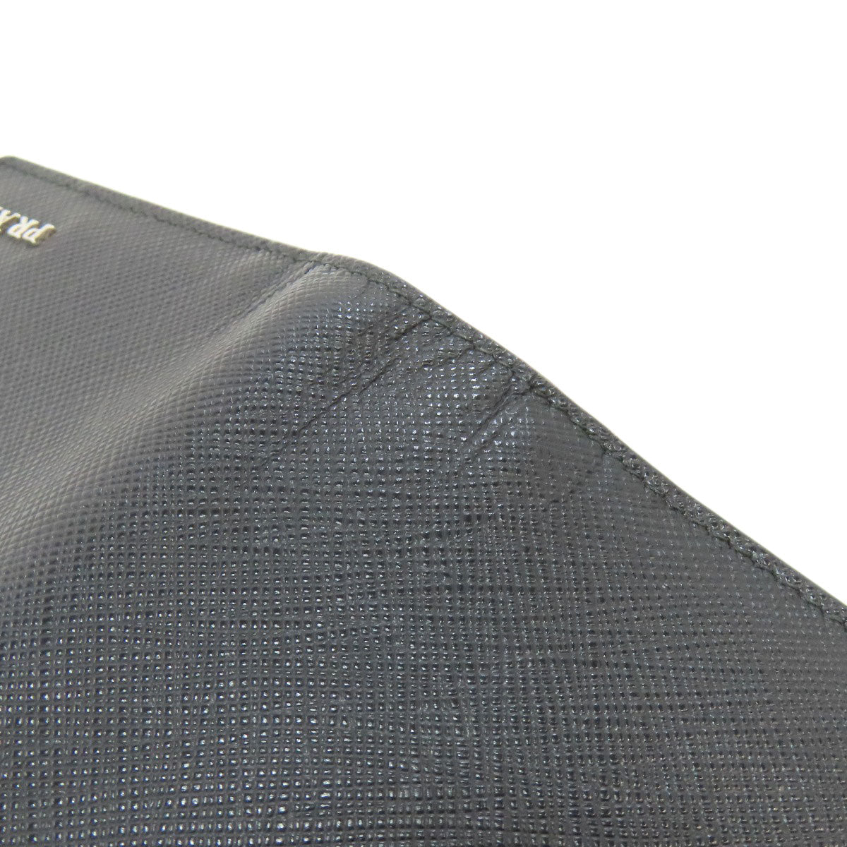 PRADA Long Wallet Purse 2MV835 Safiano black logo mens Used Authentic
