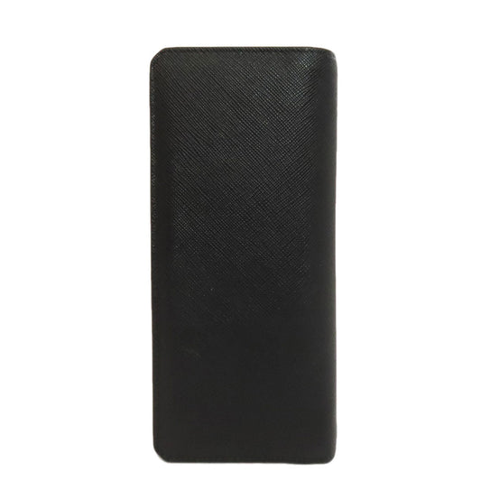 PRADA Long Wallet Purse 2MV835 Safiano black logo mens Used Authentic