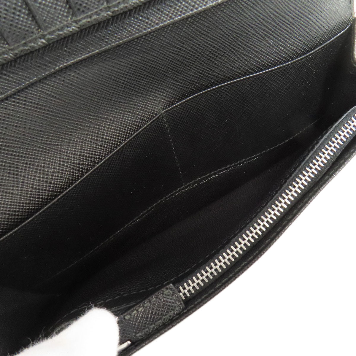 PRADA Long Wallet Purse 2MV835 Safiano black logo mens Used Authentic