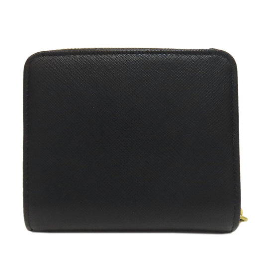 PRADA Bifold Wallet 1ML036 Safiano black logo Women Used Authentic