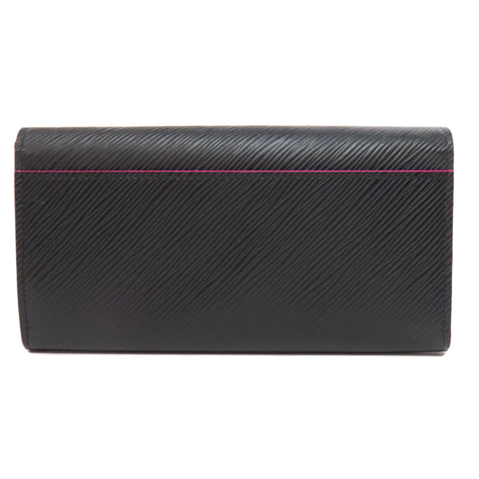 LOUIS VUITTON Long Wallet Purse M64322 Epi black Portefeuille Sara Women Used Authentic