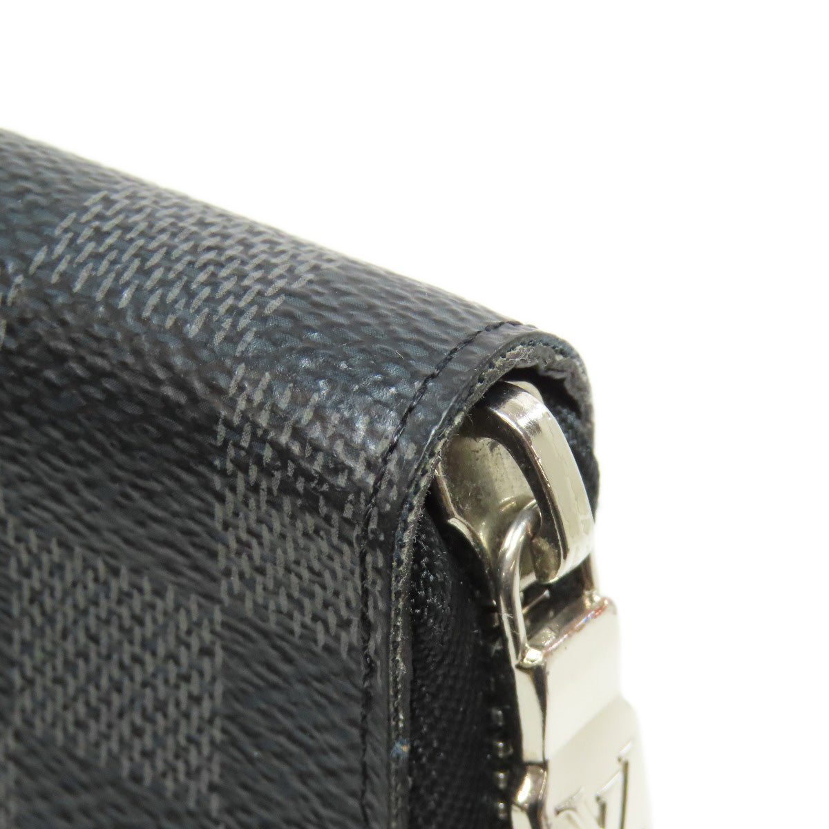 LOUIS VUITTON Long Wallet Purse N60111 Damier canvas gray Zippy Organizer NM mens Used Authentic