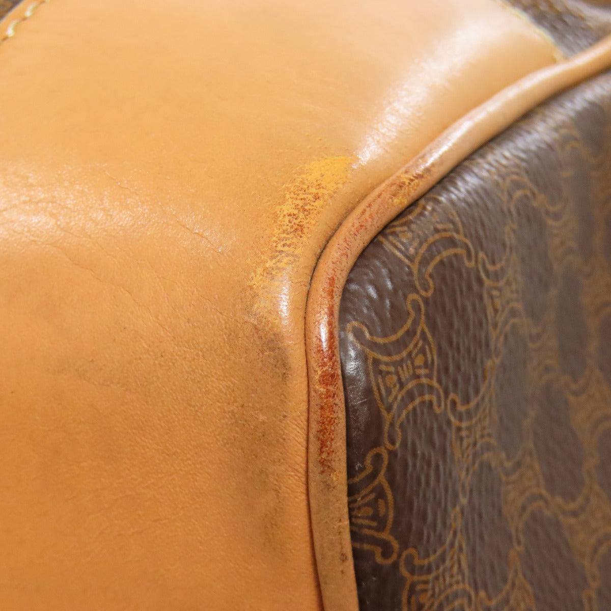 CELINE Boston Duffel bag PVC Brown Macadam Pattern Women Used Authentic