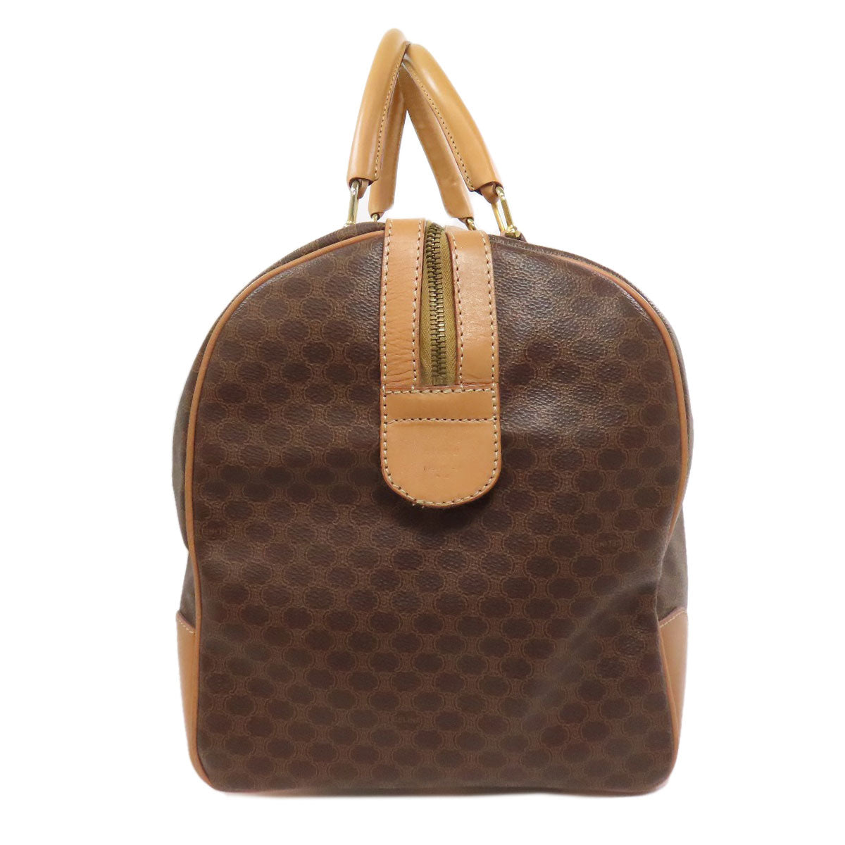 CELINE Boston Duffel bag PVC Brown Macadam Pattern Women Used Authentic