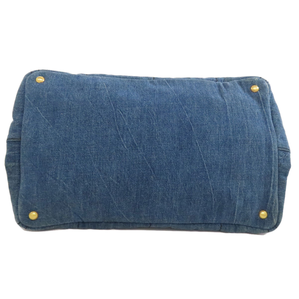 PRADA Tote Bag denim blue Canapa Women Used Authentic
