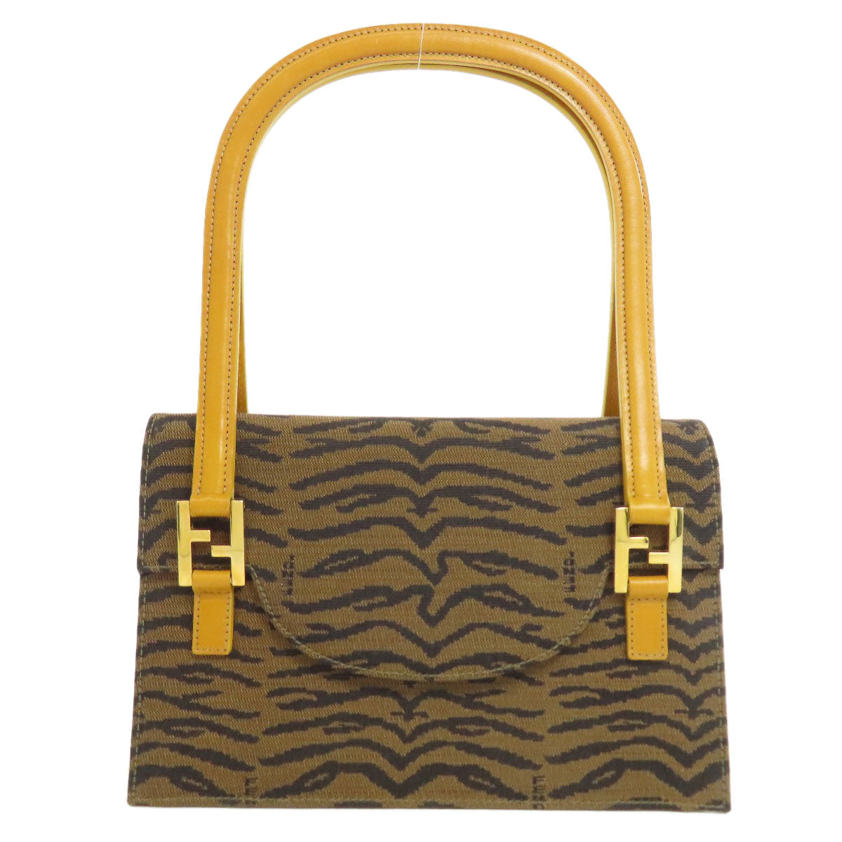 FENDI Tote Bag canvas Brown Jacquard