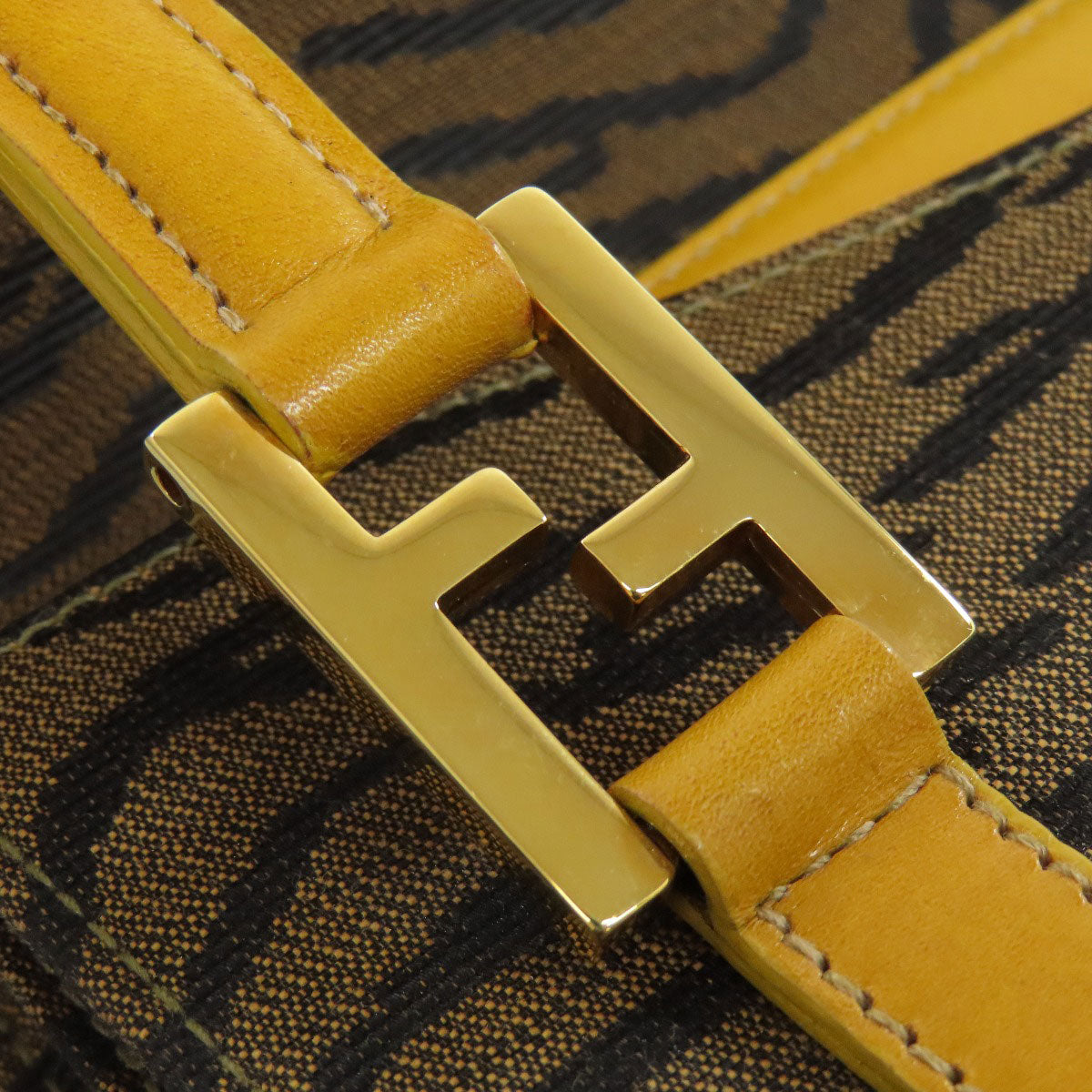 FENDI Tote Bag canvas Brown Jacquard