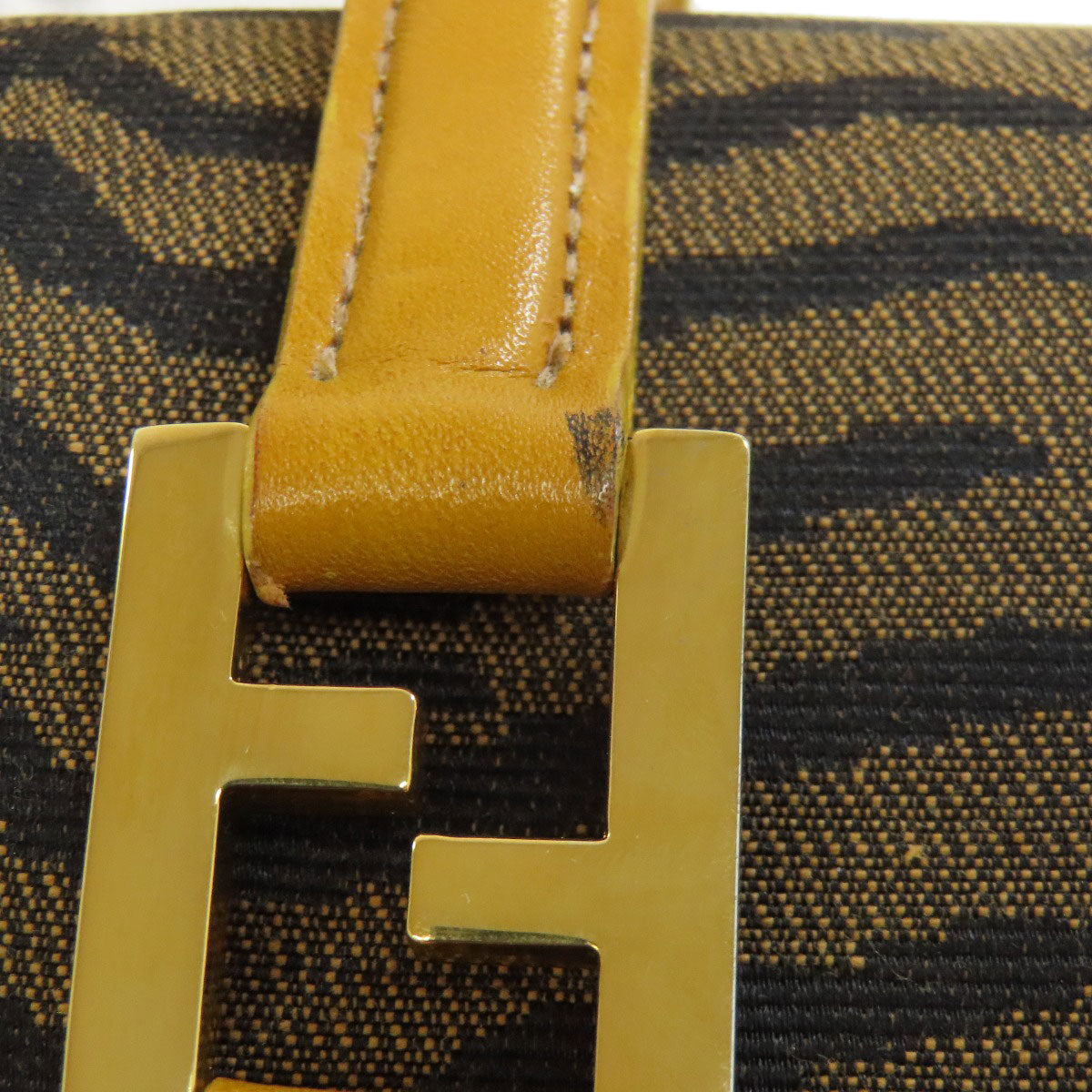 FENDI Tote Bag canvas Brown Jacquard