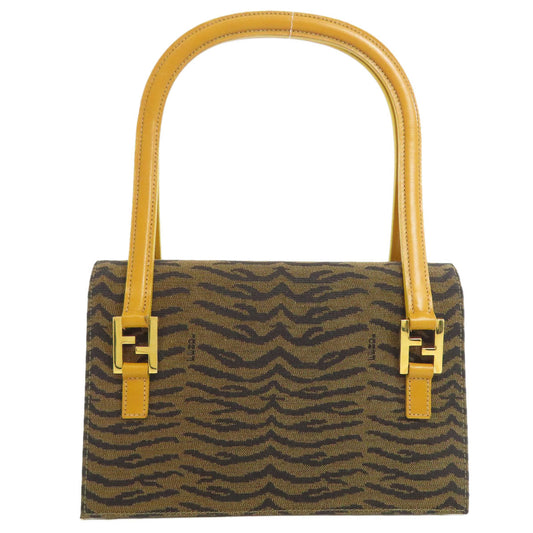 FENDI Tote Bag canvas Brown Jacquard