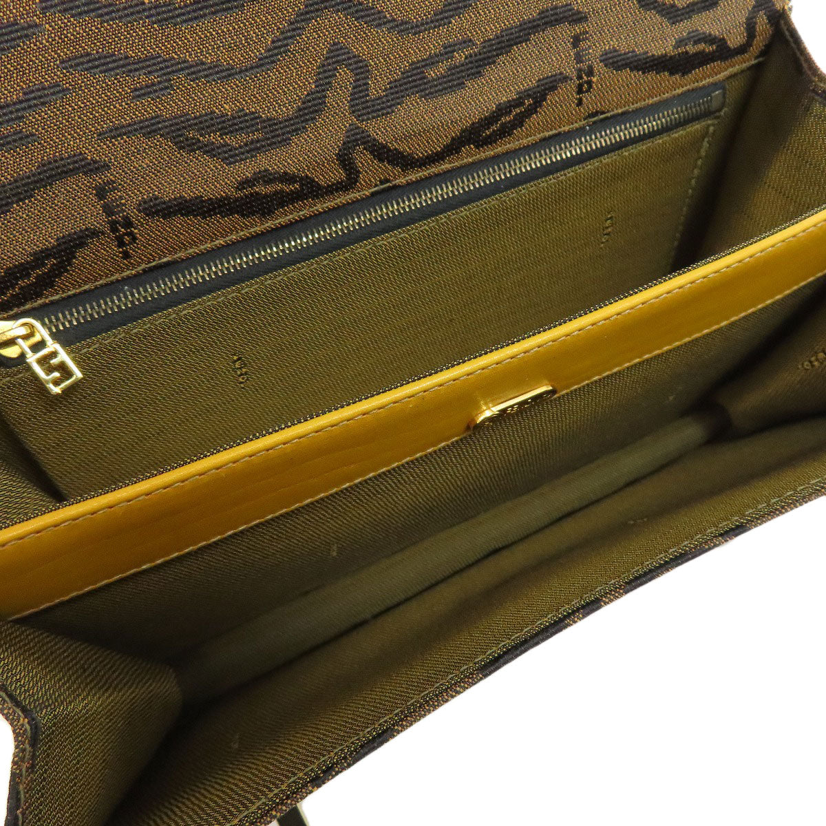 FENDI Tote Bag canvas Brown Jacquard
