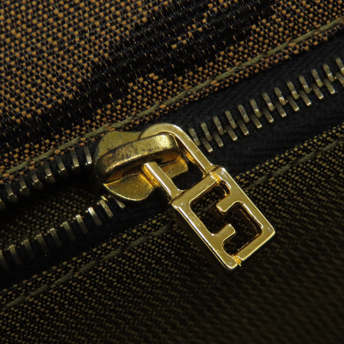 FENDI Tote Bag canvas Brown Jacquard