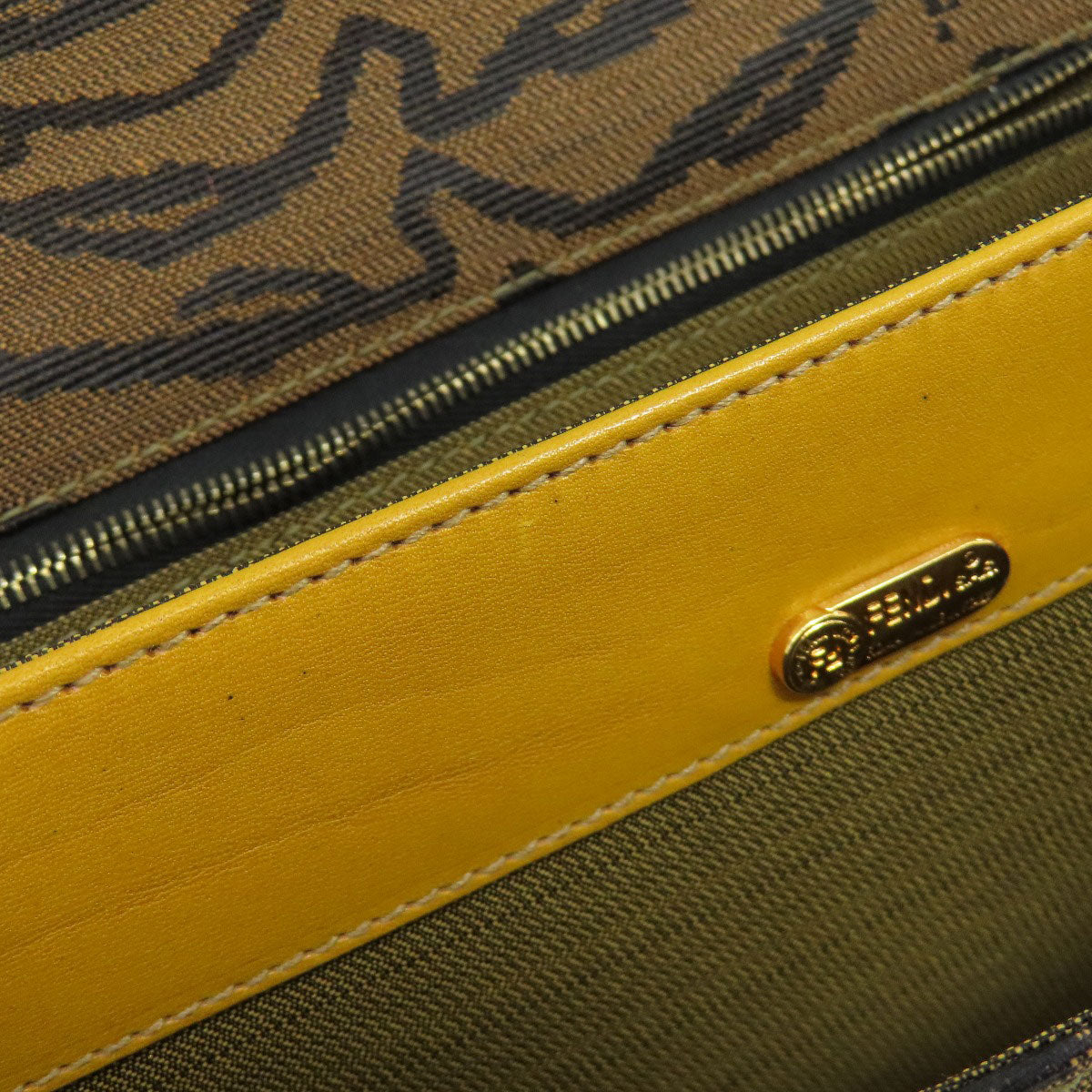 FENDI Tote Bag canvas Brown Jacquard