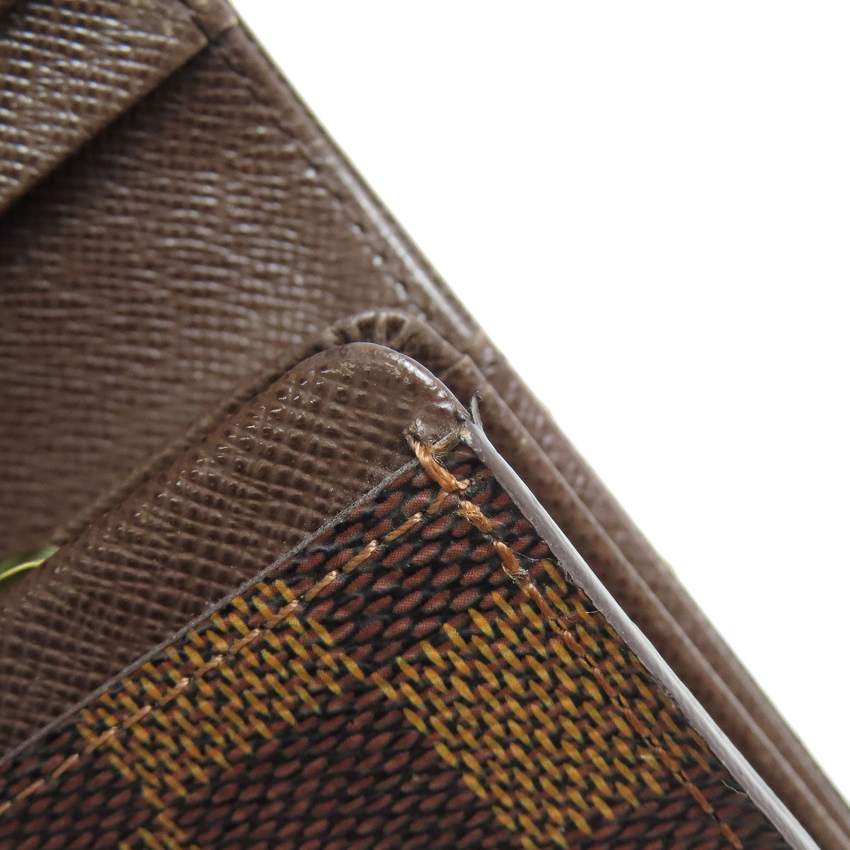 LOUIS VUITTON Bifold Wallet N61736 Damier canvas Brown Portefeuille Tresol Women Used Authentic