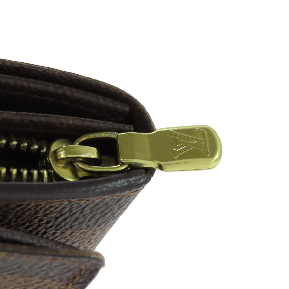 LOUIS VUITTON Bifold Wallet N61736 Damier canvas Brown Portefeuille Tresol Women Used Authentic