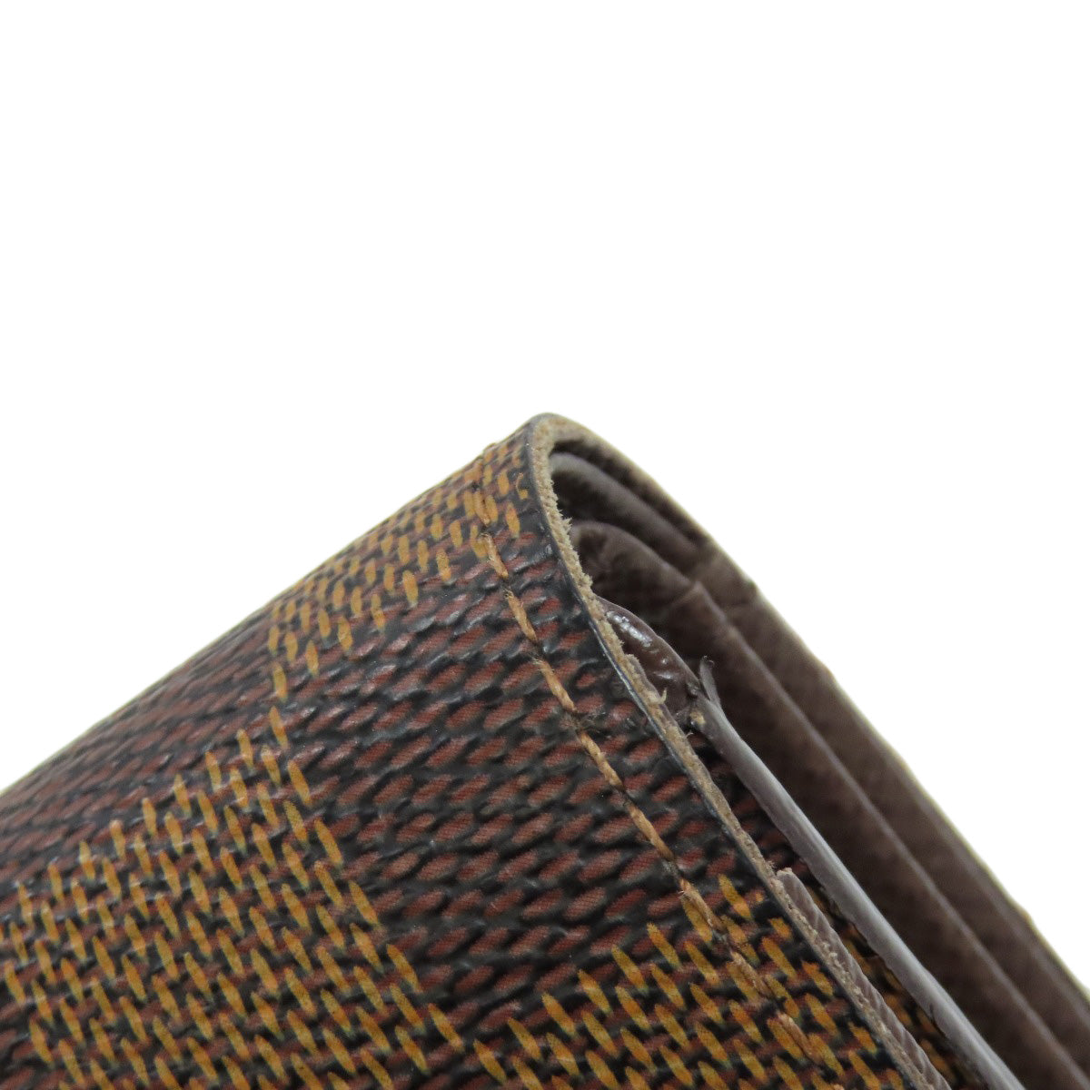 LOUIS VUITTON Bifold Wallet N61736 Damier canvas Brown Portefeuille Tresol Women Used Authentic