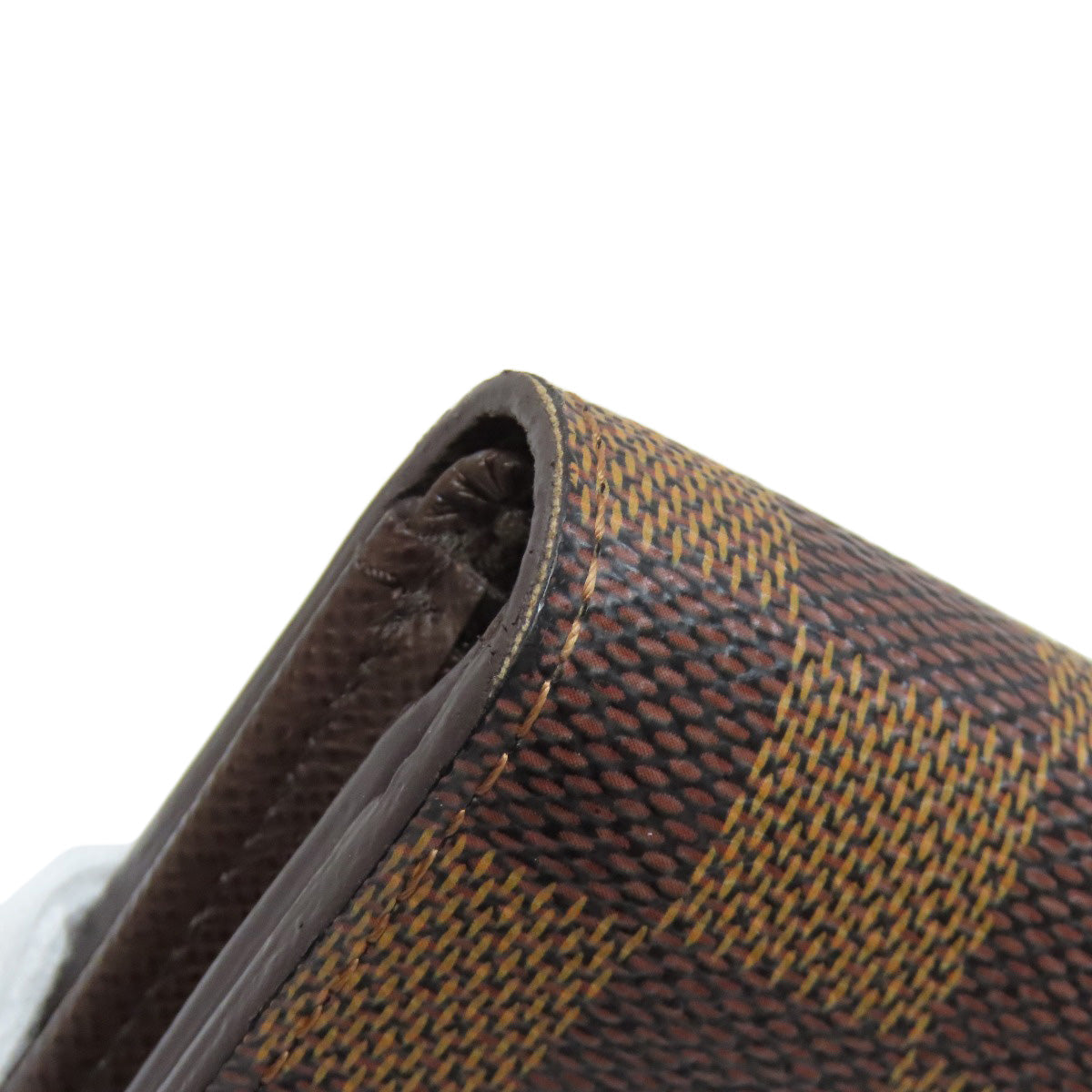 LOUIS VUITTON Bifold Wallet N61736 Damier canvas Brown Portefeuille Tresol Women Used Authentic