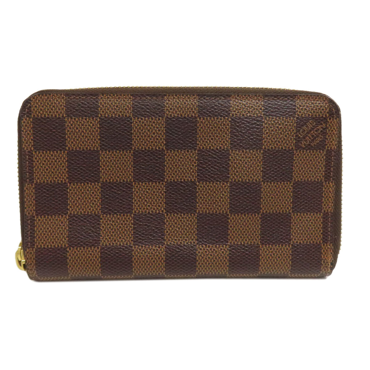 LOUIS VUITTON Long Wallet Purse N60028 Damier canvas Brown Zippy Compact Wallet