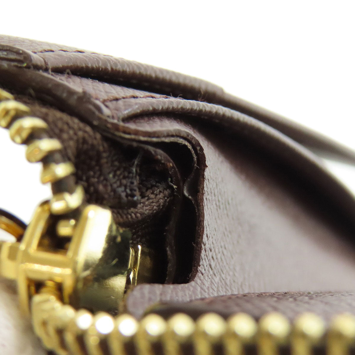 LOUIS VUITTON Long Wallet Purse N60028 Damier canvas Brown Zippy Compact Wallet