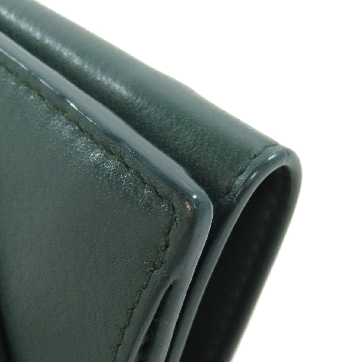 BALENCIAGA Bifold Wallet 391446 leather green Compact Wallet Tri-fold Wallet Women Used Authentic