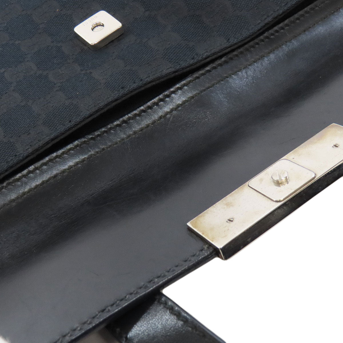 GUCCI Business bag 015・3712 canvas black GG pattern 2WAY