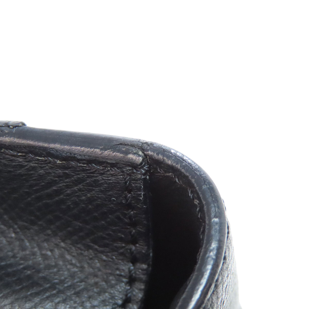 CELINE Handbag leather black logo Women Used Authentic