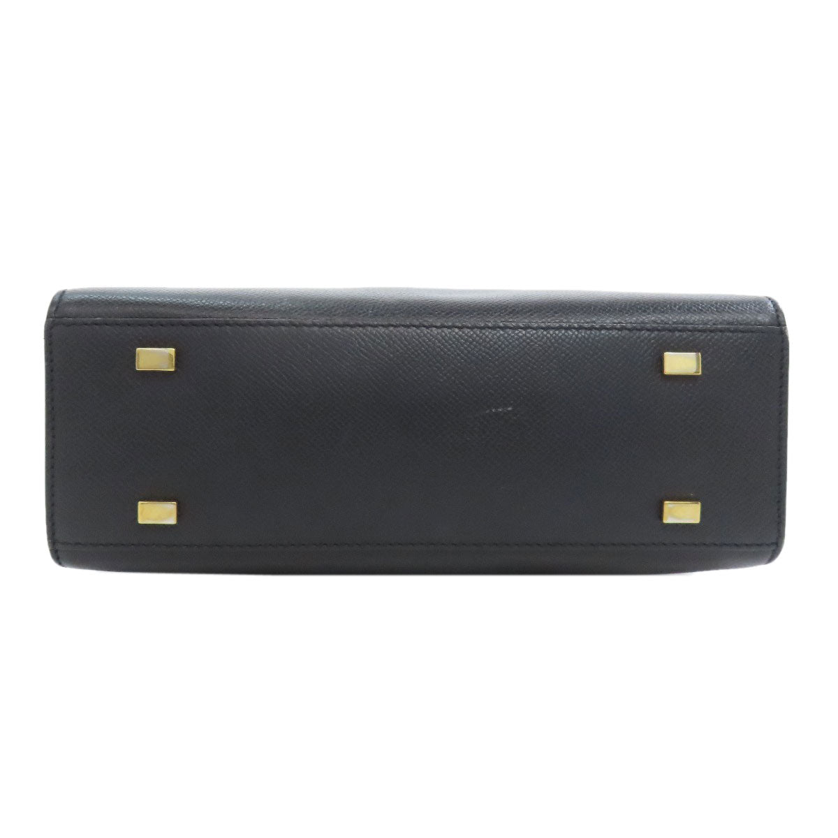 CELINE Handbag leather black logo Women Used Authentic