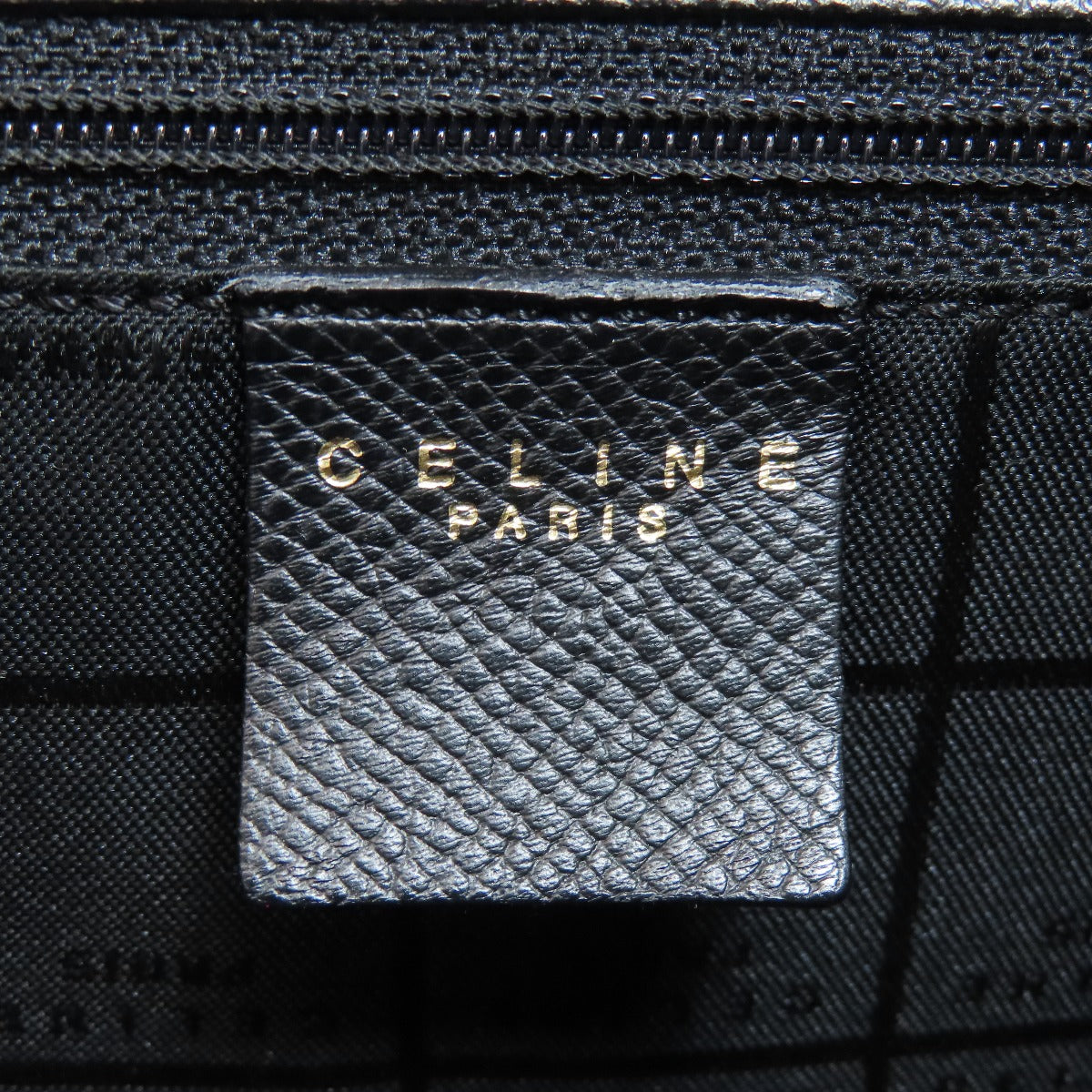 CELINE Handbag leather black logo Women Used Authentic