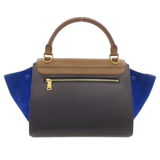CELINE Handbag Calfskin Brown Trapeze 2WAY