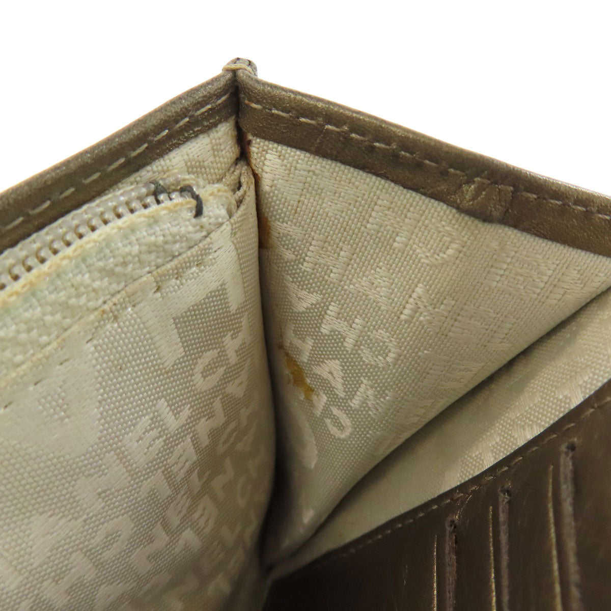 CHANEL Bifold Wallet Calfskin gold Cambon Line SilverMetal