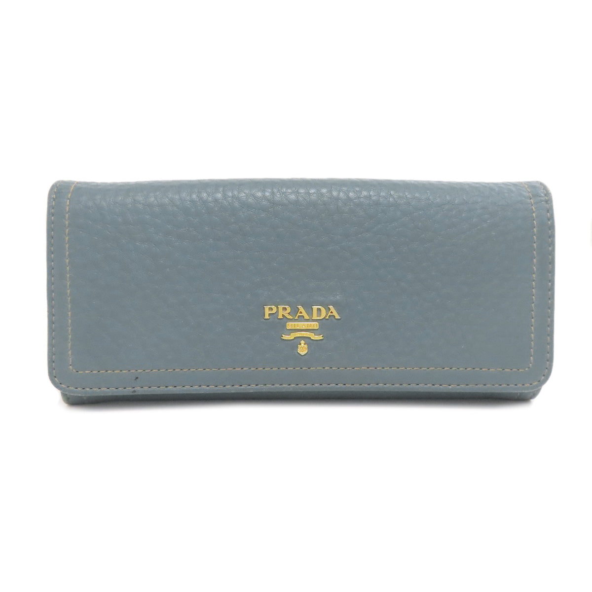 PRADA Long Wallet Purse leather blue logo