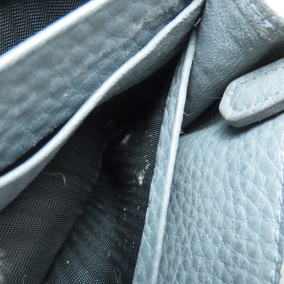 PRADA Long Wallet Purse leather blue logo