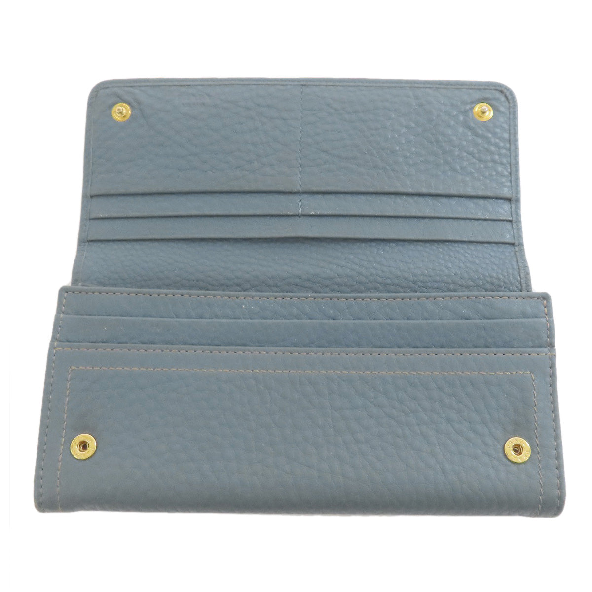 PRADA Long Wallet Purse leather blue logo