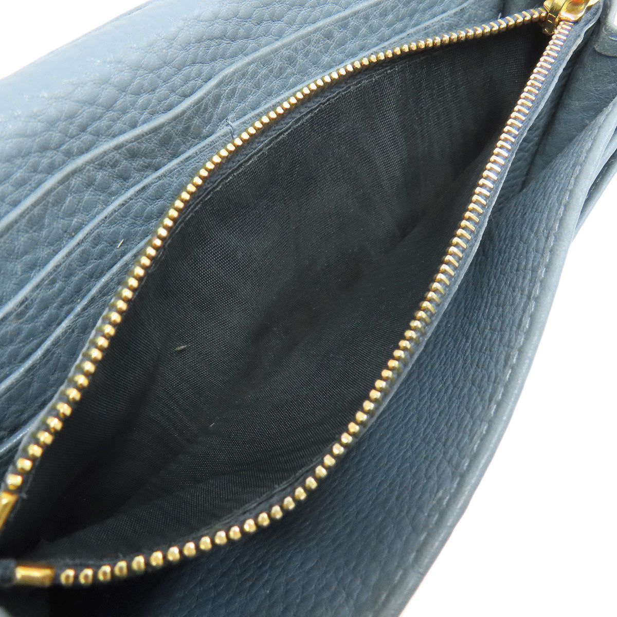 PRADA Long Wallet Purse leather blue logo
