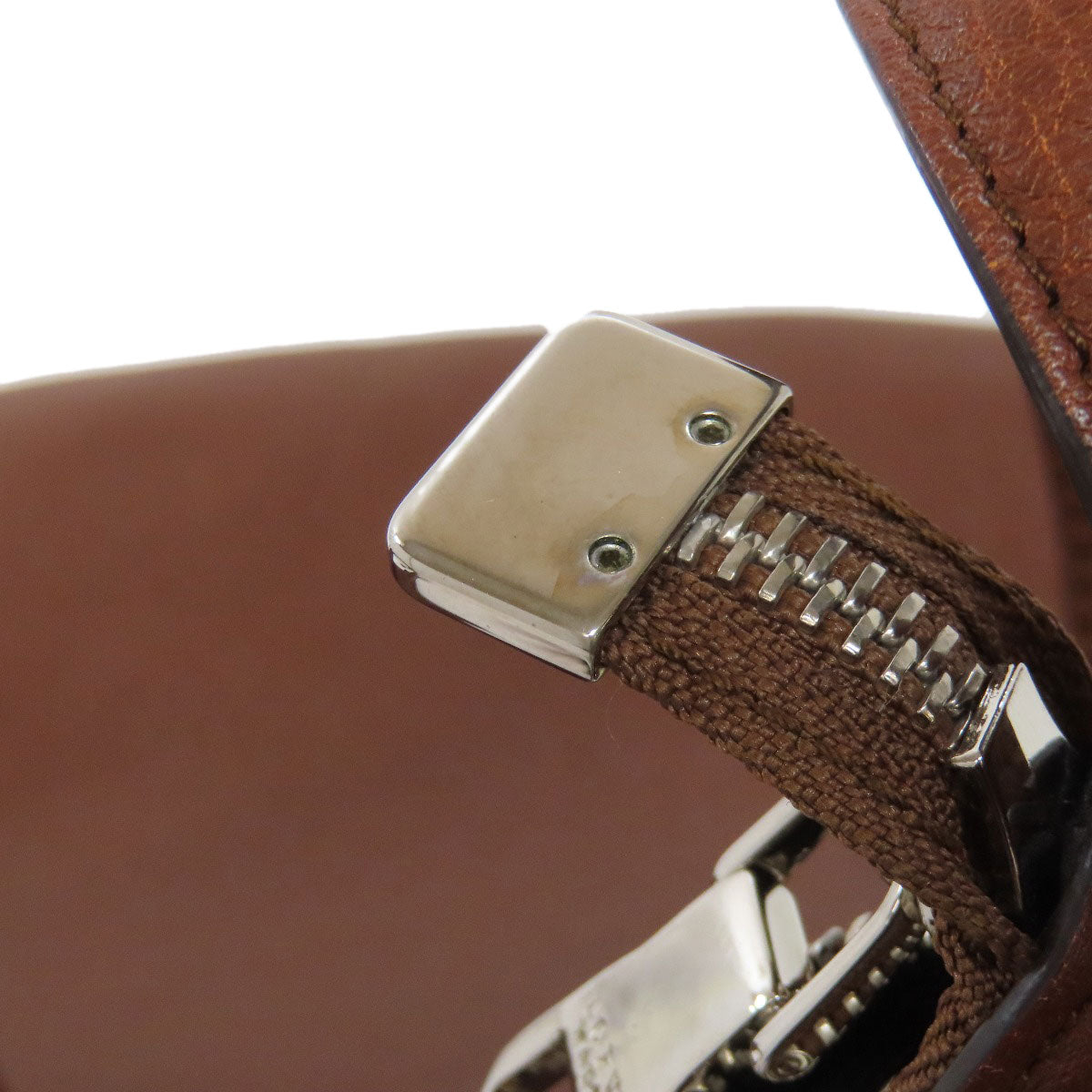 LOEWE Shoulder Bag Calfskin Brown logo Women Used Authentic